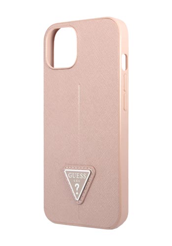 GUESS Hard Cover 4G Saffiano Triangle Pink, ,für Apple iPhone 13 Pro, GUHCP13LPSATLP