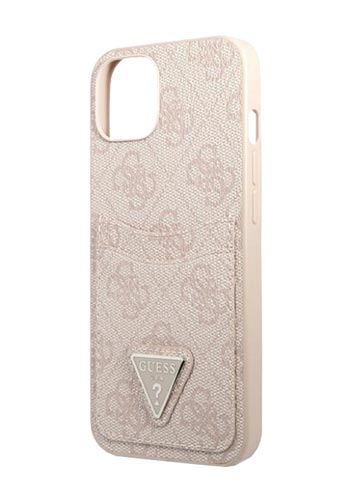 GUESS Hard Cover 4G Triangle Logo Cardslot Pink, für iPhone 13 Mini, GUHCP13SP4TPP