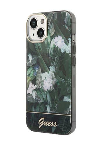 GUESS Hard Cover Jungle Collection Green, für iPhone 14, GUHCP14MHGJGHA