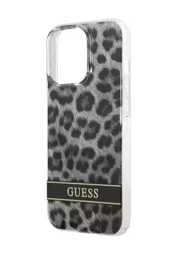 GUESS Hard Cover Leopard Grey, für iPhone 13 Pro, GUHCP13LHSLEOK