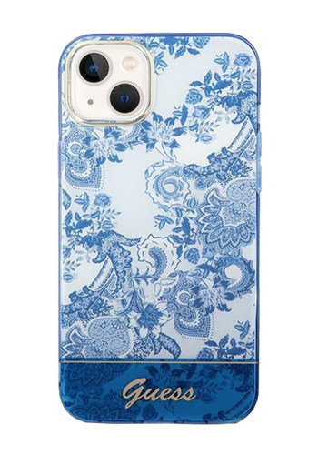 GUESS Hard Cover Porcelain Blue, für iPhone 14, GUHCP14SHGPLHB