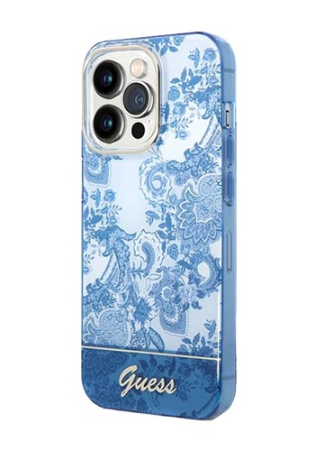 GUESS Hard Cover Porcelain Blue, für iPhone 14 Pro Max, GUHCP14XHGPLHB
