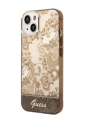 GUESS Hard Cover Porcelain Gold, für iPhone 14 Plus, GUHCP14MHGPLHC