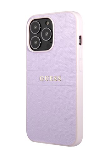 GUESS Hard Cover Saffiano Strap Purple, für iPhone 13 Pro Max, GUHCP13XPSASBPU