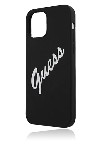 GUESS Hard Cover Silicon Vintage Black/White, für iPhone 12 Pro Max, GUHCP12LLSVSBW, Blister
