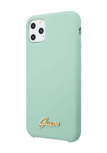 GUESS Hard Cover Silicone Vintage, Green, für Apple iPhone 11 Pro Max, GUHCN65LSLMGG, Blister
