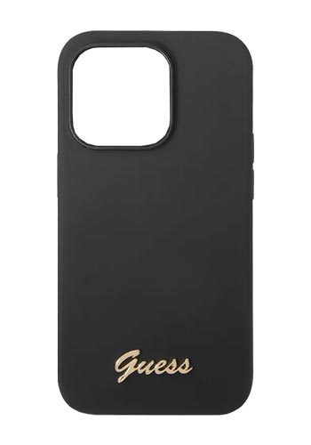 GUESS Hard Cover Silicone Vintage Logo Black, für iPhone 14 Pro, GUHCP14LSLSMK