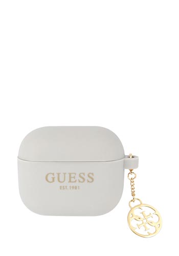 GUESS Silicone Cover 4G Charm Grey, für Apple AirPods 3, GUA3LSC4EG