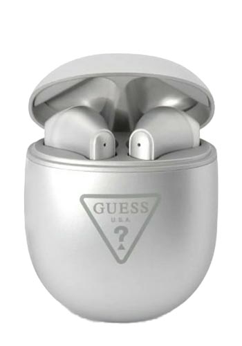 GUESS Wireless Bluetooth Headset Triangle Logo Silver, GUTWST82TRS, Universal