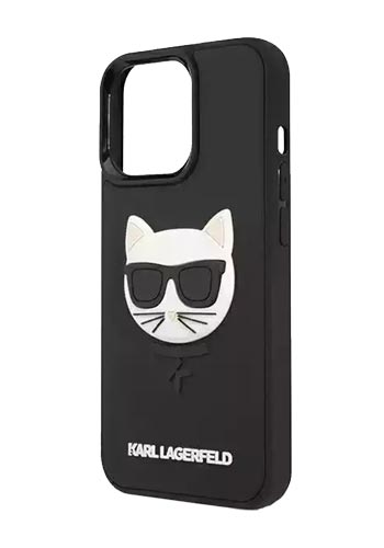 Karl Lagerfeld Hard Cover 3D Rubber Choupette Black, für iPhone 13 Pro Max, KLHCP13XCH3DBK