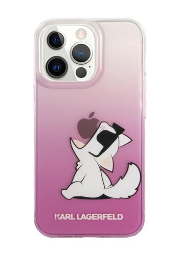 Karl Lagerfeld Hard Cover Choupette Eat Pink, für Apple iPhone 12 Pro Max, KLHCP12LCFNRCPI