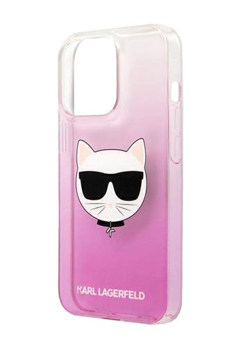 Karl Lagerfeld Hard Cover Choupette Head Pink, für iPhone 13/13 Pro, KLHCP13LCTRP