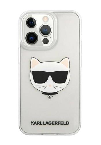 Karl Lagerfeld Hard Cover Choupette Head Transparent, für Apple iPhone 13 Pro Max, KLHCP13XCTR