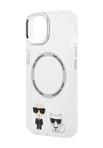 Karl Lagerfeld Hard Cover Karl and Choupette Magsafe Transparent, für iPhone 14 Plus, KLHMP14MHKCT