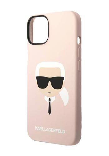 Karl Lagerfeld Hard Cover Karls Head Magsafe Pink, für iPhone 14 Plus, KLHMP14MSLKHLP
