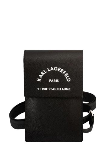Karl Lagerfeld Phone Bag Saffiano Rue Saint Guillaume Brown, GUWBG4GFBR