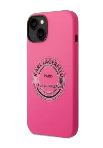 Karl Lagerfeld Soft Cover Silicone RSG Pink, für Apple iPhone 14, KLHCP14SSRSGRCF