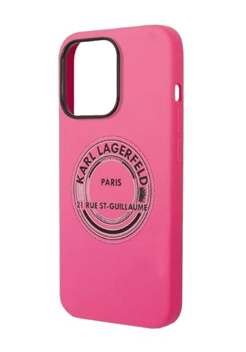 Karl Lagerfeld Soft Cover Silicone RSG Pink, für Apple iPhone 14 Pro, KLHCP14LSRSGRCF