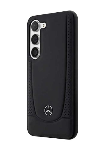 Mercedes-Benz Hard Cover Leather Urban Black, für Samsung S23 Plus, MEHCS23MARMBK