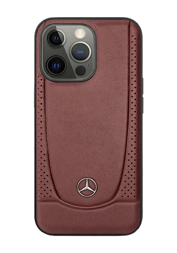 Mercedes-Benz Hard Cover Leather Urban Red, für iPhone 14 Pro, MEHCP14LARMRE