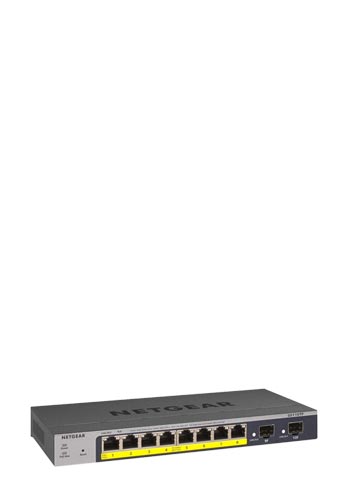 Netgear GS110TP 10 Port PoE Switch (Managed mit 8x PoE+ 55W, 2x 1G-SFP)