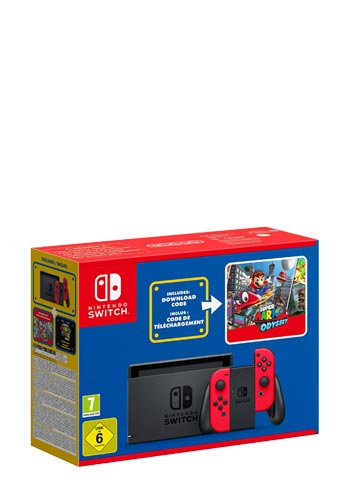 Nintendo Switch V2 Mario Odyssey Bundle 2023 Red, Konsole & Spiel