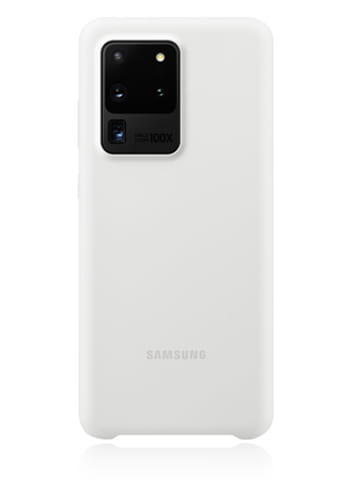 Samsung Silicone Cover White, für Samsung G988F Galaxy S20 Ultra, EF-PG988TWEGEU, Blister