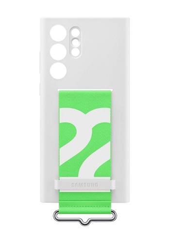 Samsung Silicone Cover with Strap White, für Samsung Galaxy S22 Ultra, EF-GS908TWEGWW, Blister