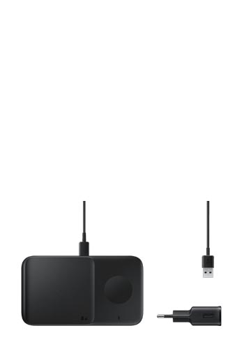 Samsung Wireless Charger Duo 15W inkl. Adapter u. Kabel Black, EP-P5400TB, Blister