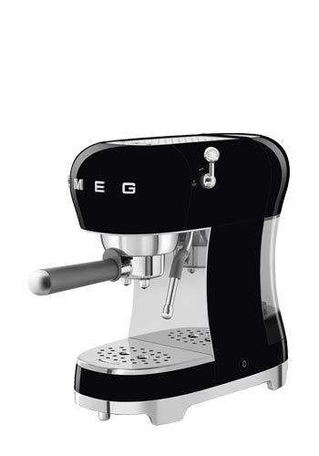 Smeg Espressomaschine mit Siebträger 50's Style Black, ECF02BLEU