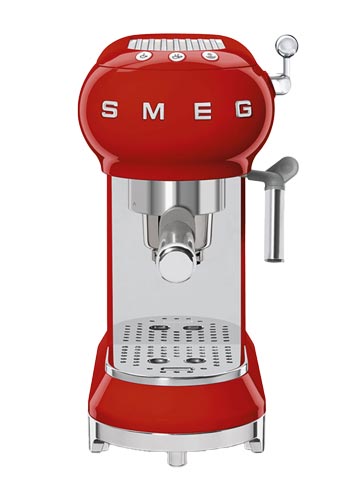 Smeg Espressomaschine mit Siebträger 50's Style Red, ECF01RDEU