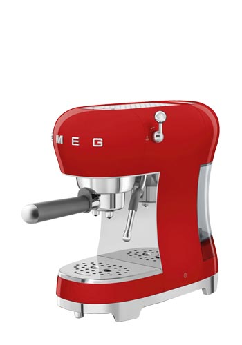 Smeg Espressomaschine mit Siebträger 50's Style Red, ECF02RDEU