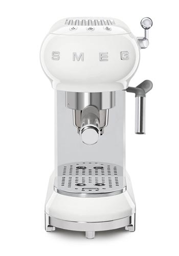Smeg Espressomaschine mit Siebträger 50's Style White, ECF01WHEU