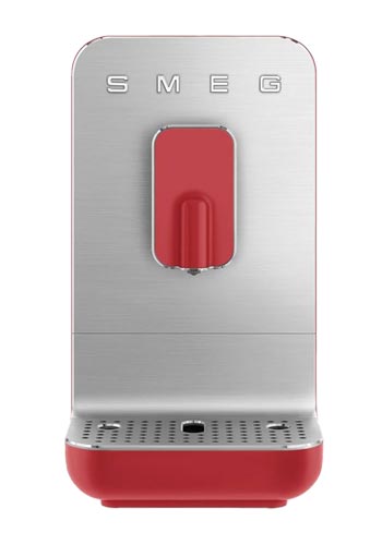 Smeg Kompakte Kaffeevollautomat mit Dampffunktion 50s Style Matt Red, BCC02RDMEU