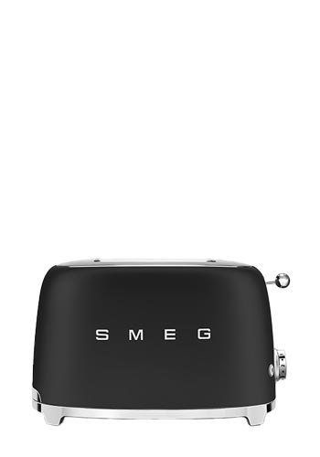 Smeg Toaster, 2 Schlitze, 50s Style Matt Black, TSF01BLMEU