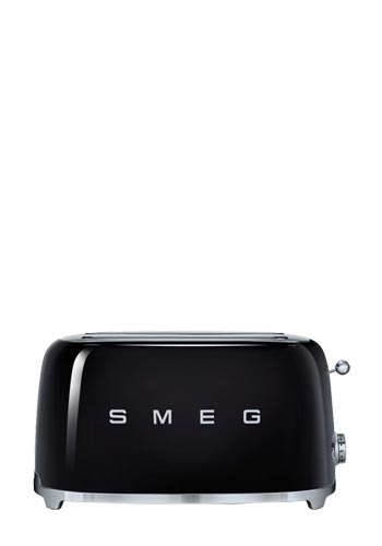 Smeg Toaster 4 Scheiben, 50s Style Black, TSF02BLEU