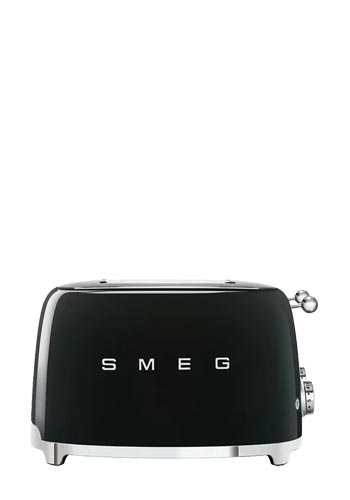 Smeg Toaster, 4 Schlitze, 50s Style Black, TSF03BLEU