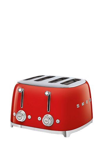 Smeg Toaster, 4 Schlitze, 50s Style Red, TSF03RDEU
