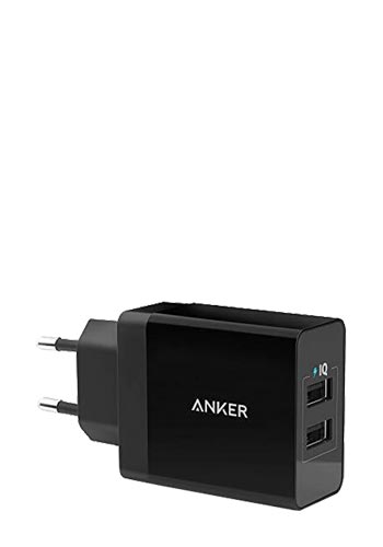Anker 24 W 2-Port USB Charger with PowerIQ Technology Black, A2021L11