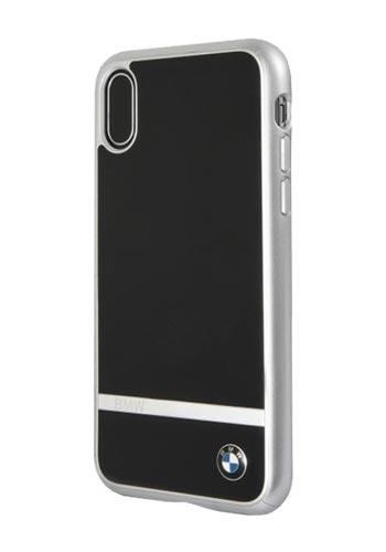 BMW Hard Cover Aluminium Stripe Black,für Apple iPhone iPhone X, BMHCPXASBK, Blister