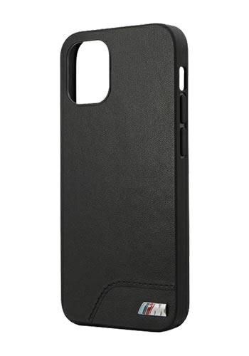BMW Hard Cover Smooth PU Leather M Collection Black, für Apple iPhone 12 mini, BMHCP12SMHOLBK, Blister