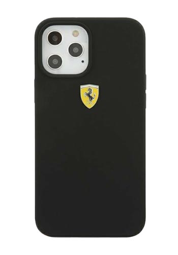 Ferrari Hard Cover Silicone Black, für iPhone 12 Pro Max, FESSIHCP12LBK