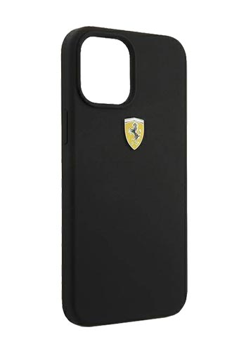 Ferrari Hard Cover Silicone On Track Black, für iPhone 12/12 Pro, FESSIHCP12MBK