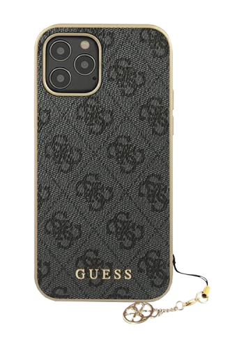 GUESS Hard Cover 4G Charms Grey, für Apple iPhone 12 / 12 Pro, GUHCP12MGF4GGR