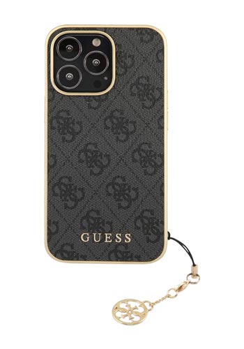 GUESS Hard Cover 4G Charms Grey, für Apple iPhone 13 Pro, GUHCP13LGF4GGR
