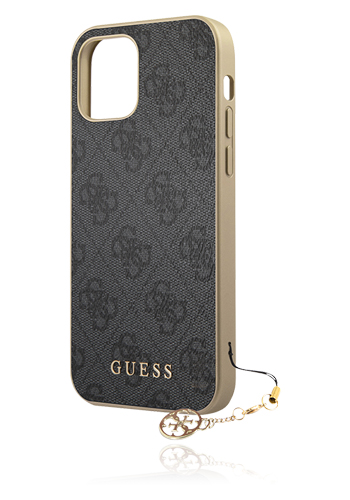 GUESS Hard Cover 4G Charms Grey, für iPhone 12 Pro Max, GUHCP12LGF4GGR