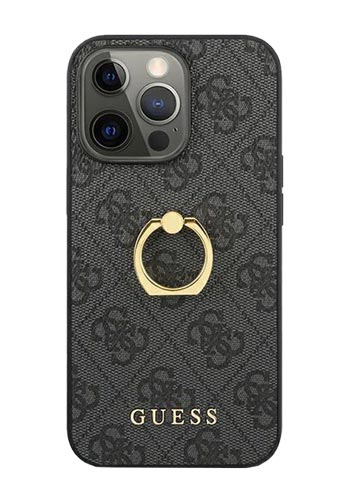 GUESS Hard Cover 4G Ring Stand Grey, für iPhone 13 / 13 Pro, GUHCP13L4GMRGR