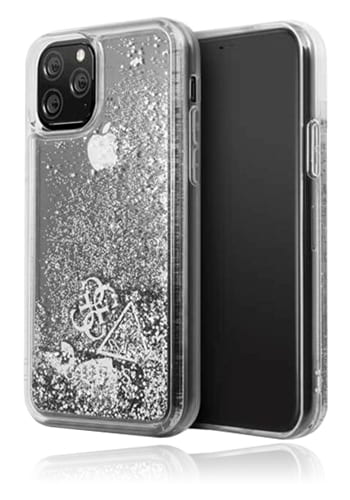 GUESS Hard Cover Glitter Silver, für Apple iPhone 11 Pro, GUHCN58GLHFLSI, Blister