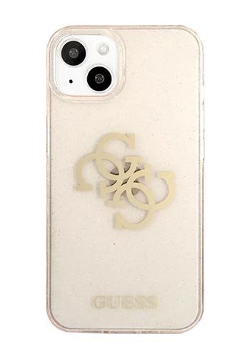GUESS Hard Cover TPU Big 4G Full Glitter Gold, für iPhone 13 Mini, GUHCP13SPCUGL4GGO