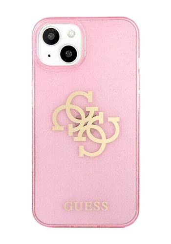 GUESS Hard Cover TPU Big 4G Full Glitter Pink, für iPhone 13 Mini, GUHCP13SPCUGL4GPI